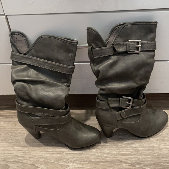 Grey Slouchy Nine West Boots - Picture 8 of 12